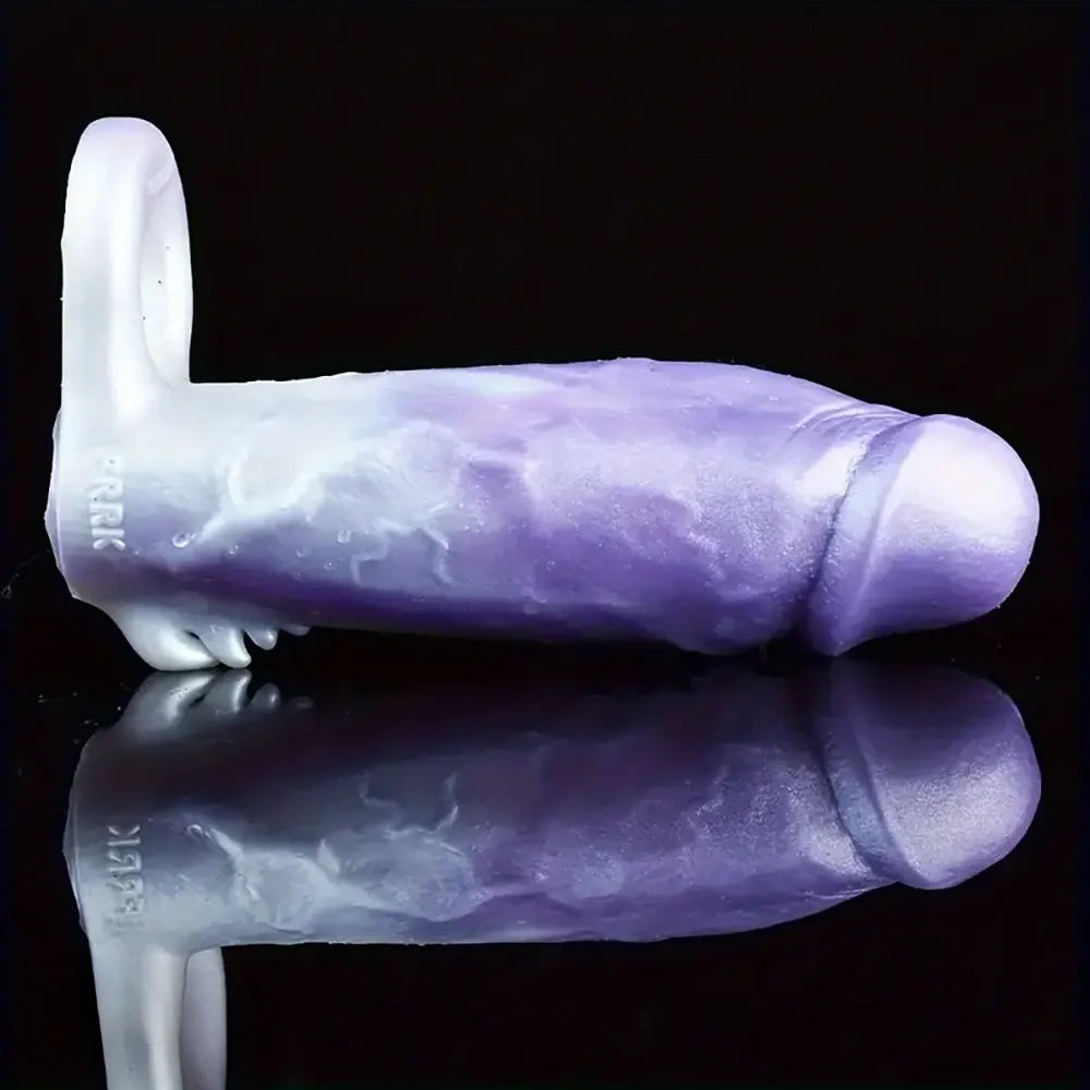 6.4in Colorful Soft Silicone Sleeve Hollow Skin Feeling Dildo Sheath