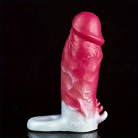 6.4in Colorful Soft Silicone Sleeve Hollow Skin Feeling Dildo Sheath