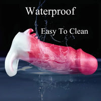 6.4in Colorful Soft Silicone Sleeve Hollow Skin Feeling Dildo Sheath