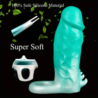 6.4in Colorful Soft Silicone Sleeve Hollow Skin Feeling Dildo Sheath