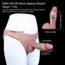 6.4in Stretchable Hollow Penis Sleeve Realistic Silicone Cock Dildo
