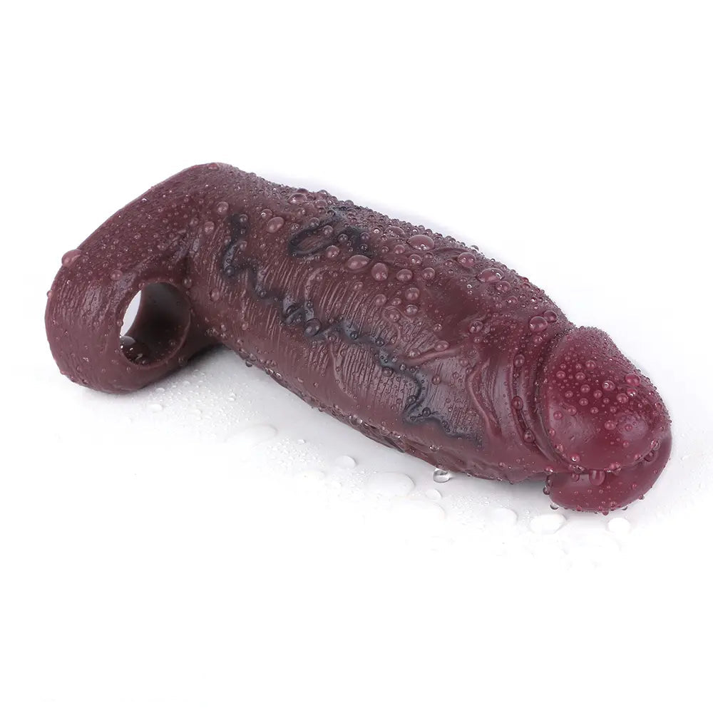 6.53in Male Wearable Masturbator Hollow Penis Sleeve Dildo Enhancement