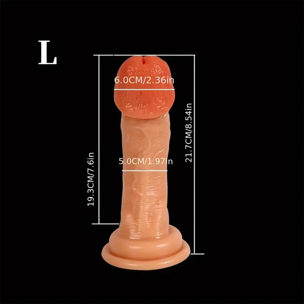 6.54in 7.39in 8.44in PVC Huge Glans Realistic Dildo For Anal Play