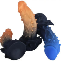 6.54in 7.68in 8.97in Soft Silicone Monster Spiked Dildo Thick Anal Plug Dildo