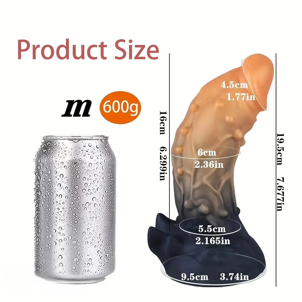 6.54in 7.68in 8.97in Soft Silicone Monster Spiked Dildo Thick Anal Plug Dildo