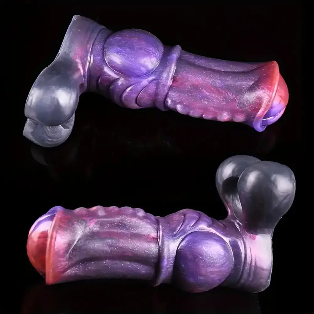 6.54in Silicone Anti-Detachment Ring Flexible Horse Dildo Cock Sleeve