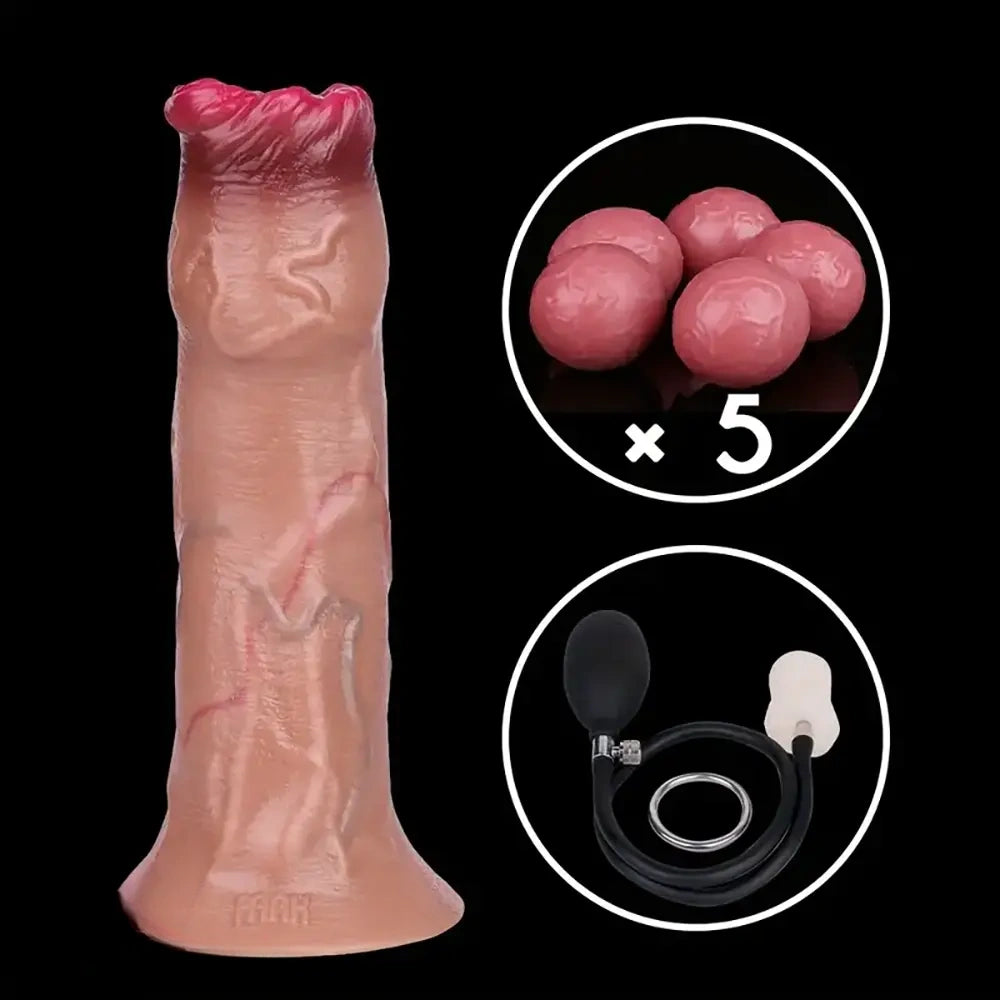 6.57in Silicone Ovipositor Expandable Dildo Realistic Foreskin Tunnel