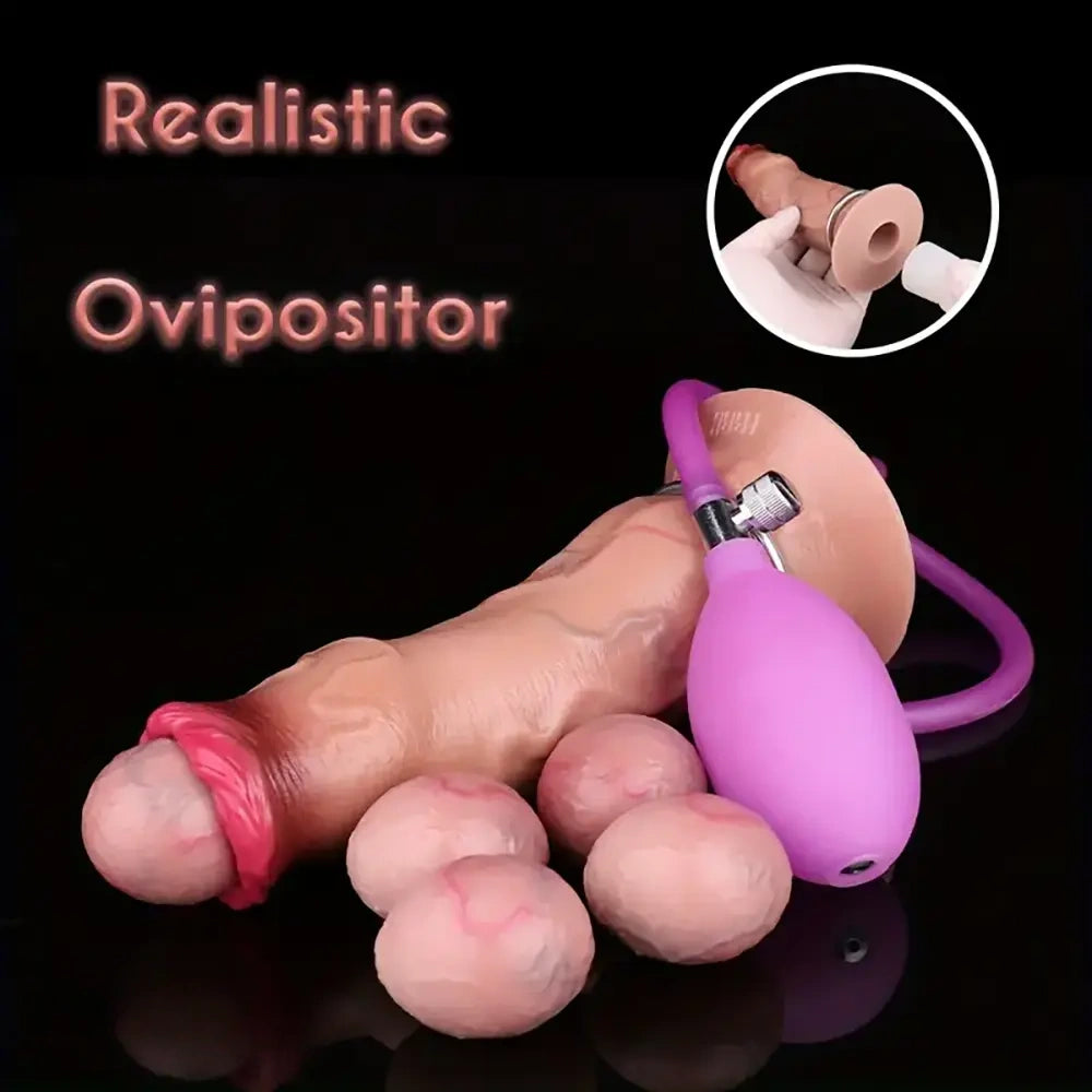 6.57in Silicone Ovipositor Expandable Dildo Realistic Foreskin Tunnel