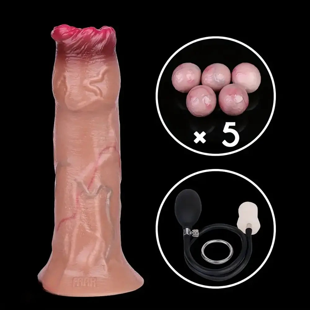 6.57in Silicone Ovipositor Expandable Dildo Realistic Foreskin Tunnel