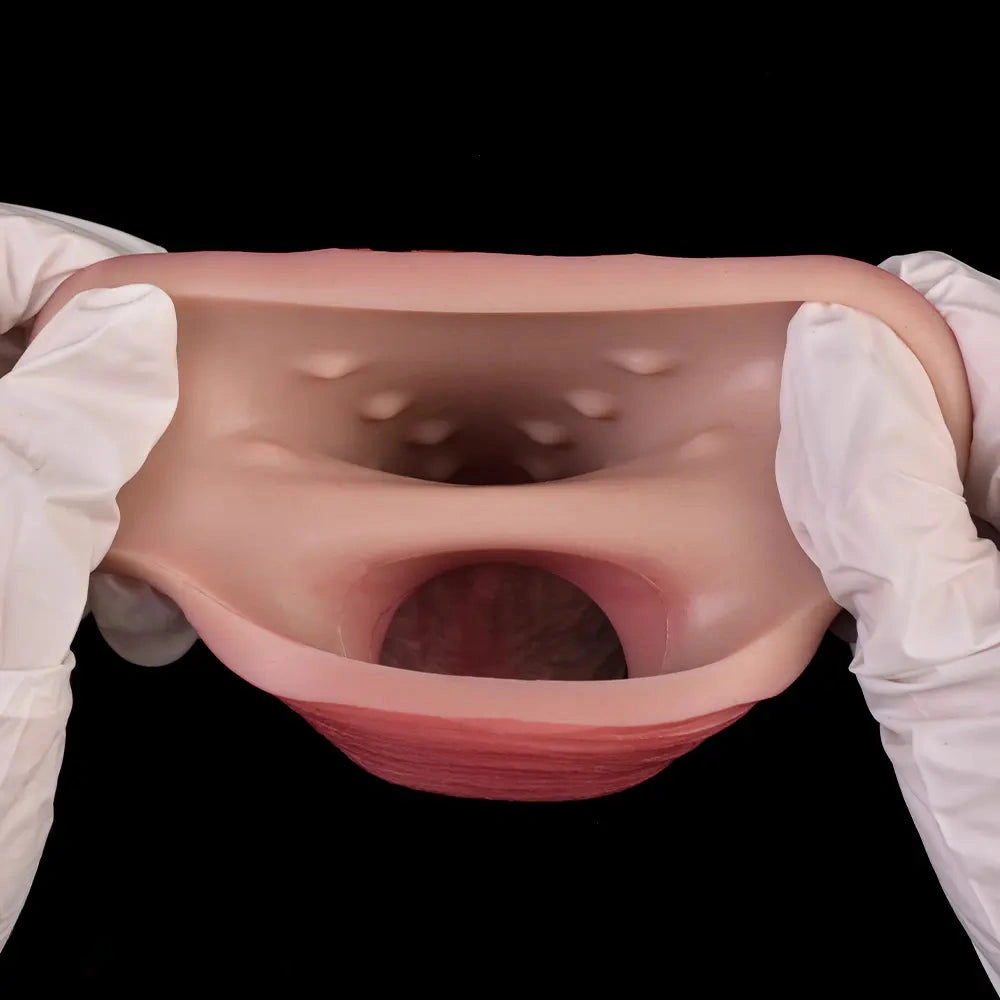 6.57in Vibrating Realistic Remote Silicone Hollow Dildo Sleeve Extender
