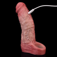 6.57in Vibrating Realistic Remote Silicone Hollow Dildo Sleeve Extender