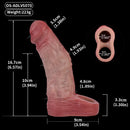 6.57in Vibrating Realistic Remote Silicone Hollow Dildo Sleeve Extender