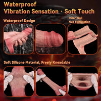 6.57in Vibrating Realistic Remote Silicone Hollow Dildo Sleeve Extender