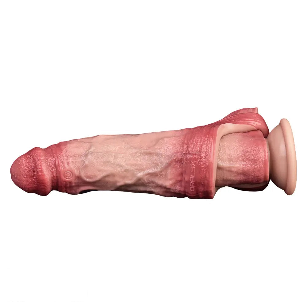 6.57in Vibrating Realistic Remote Silicone Hollow Dildo Sleeve Extender