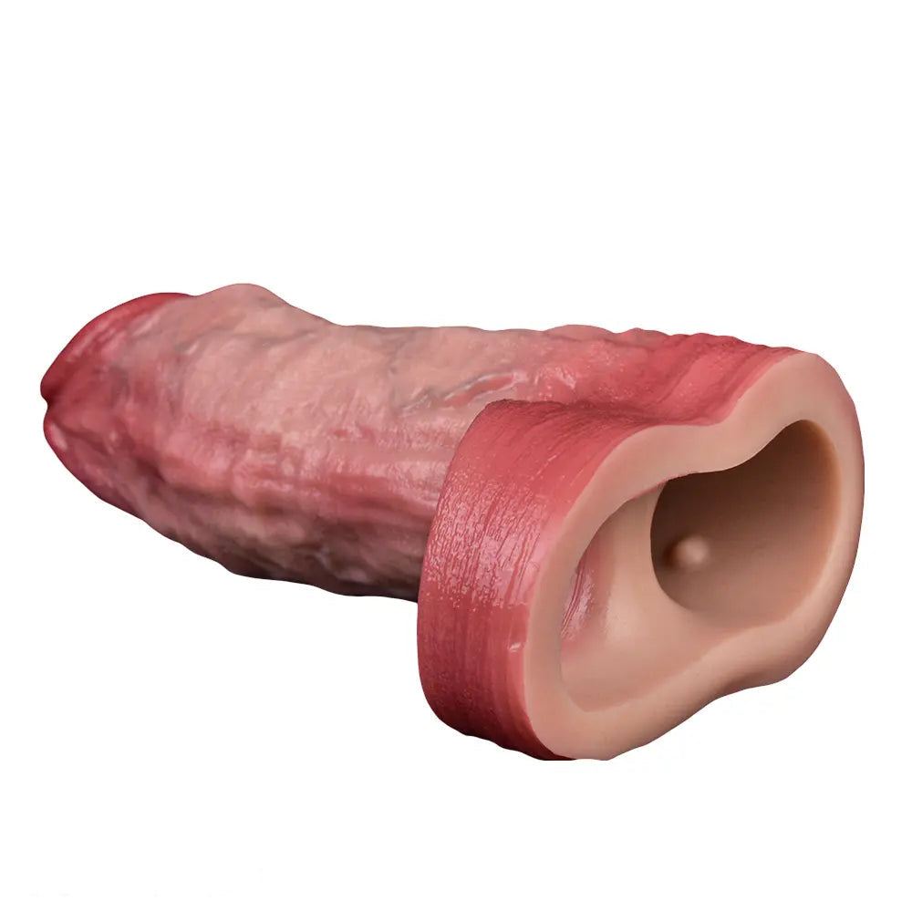 6.57in Vibrating Realistic Remote Silicone Hollow Dildo Sleeve Extender
