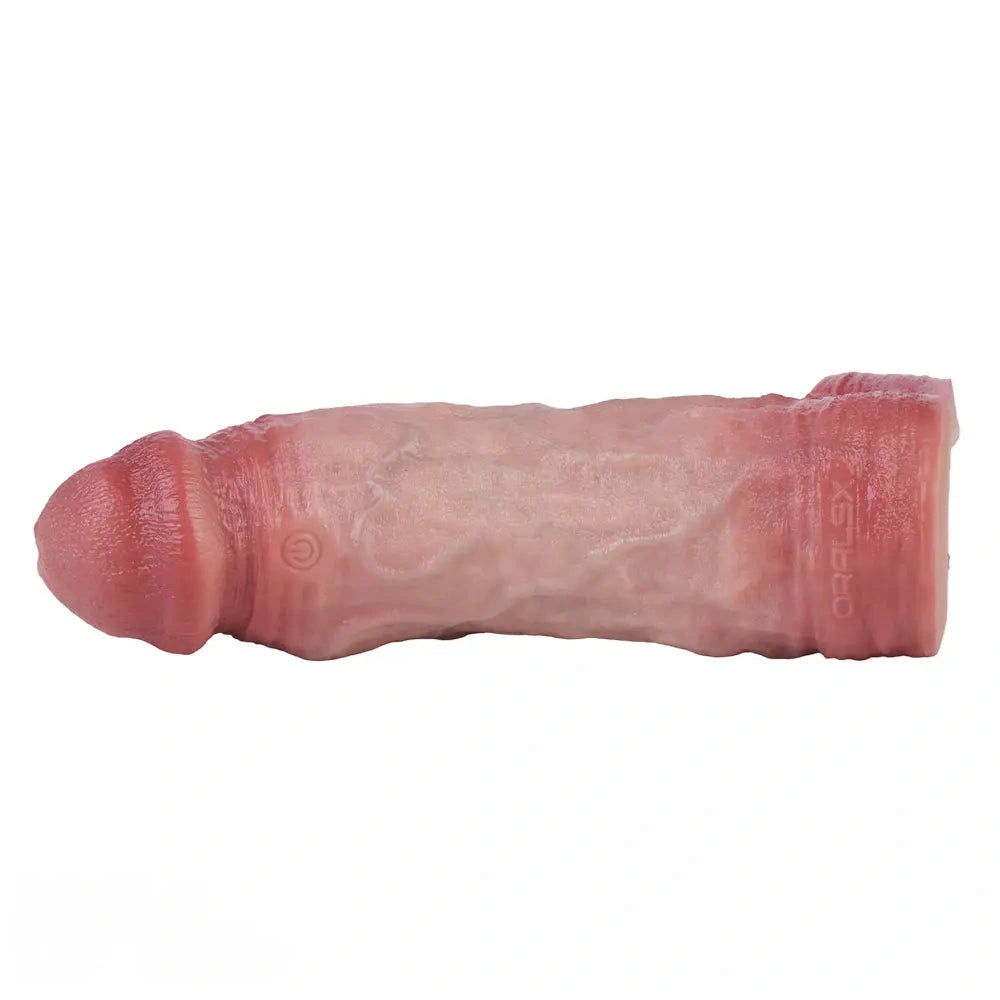 6.57in Vibrating Realistic Remote Silicone Hollow Dildo Sleeve Extender