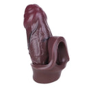 6.57in Wearable Uncut Cock Sleeve Hollow Penis Silicone Dildo Sleeve