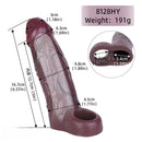 6.57in Wearable Uncut Cock Sleeve Hollow Penis Silicone Dildo Sleeve