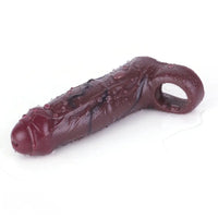6.57in Wearable Uncut Cock Sleeve Hollow Penis Silicone Dildo Sleeve
