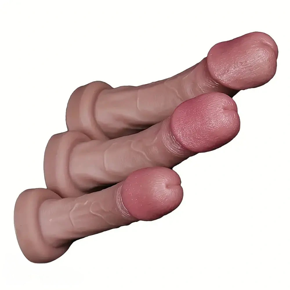 6.5in 7.09in 8.66in Sexy Big Head Silicone Soft Realistic Dildo