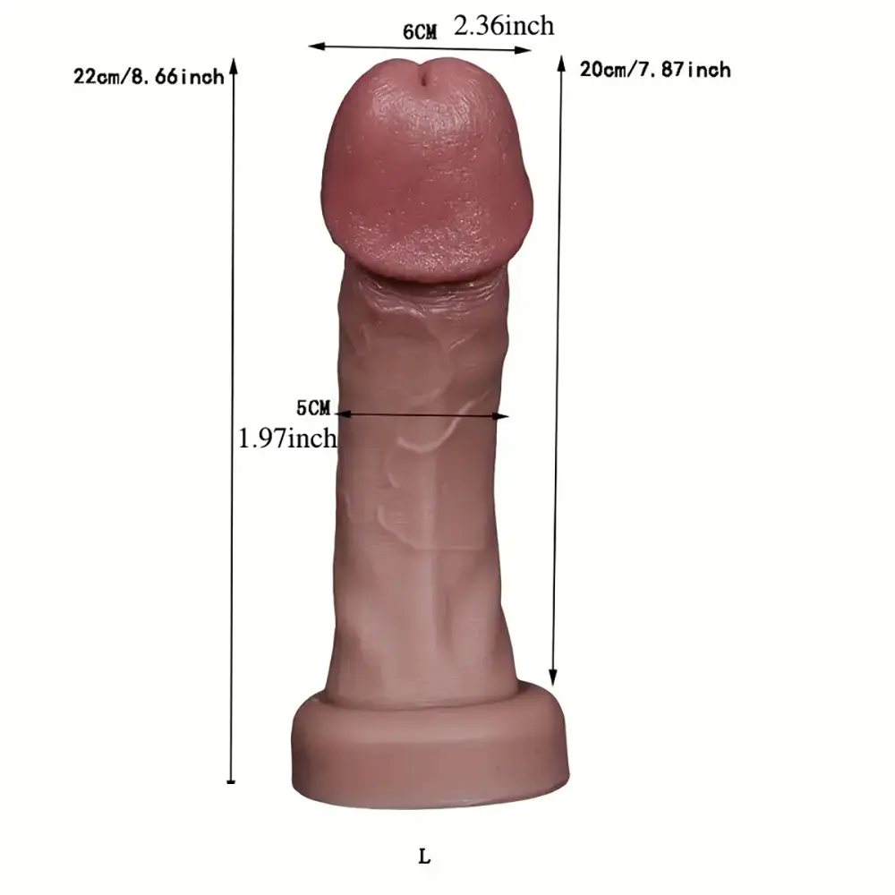 6.5in 7.09in 8.66in Sexy Big Head Silicone Soft Realistic Dildo