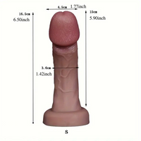 6.5in 7.09in 8.66in Sexy Big Head Silicone Soft Realistic Dildo