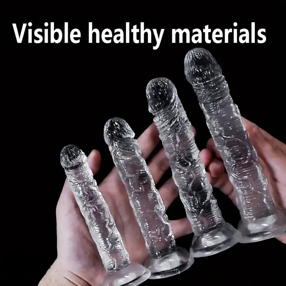 6.5in 7.28in Clear Soft Dildo For Women Men G-Spot Massager Sex Toy