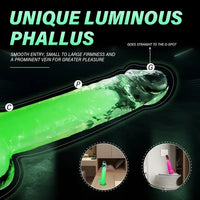 6.5in 7.3in 8.26in 9.44in Luminous Crystal TPE Soft Double-Layer Dildo