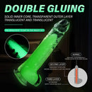 6.5in 7.3in 8.26in 9.44in Luminous Crystal TPE Soft Double-Layer Dildo