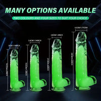 6.5in 7.3in 8.26in 9.44in Luminous Crystal TPE Soft Double-Layer Dildo