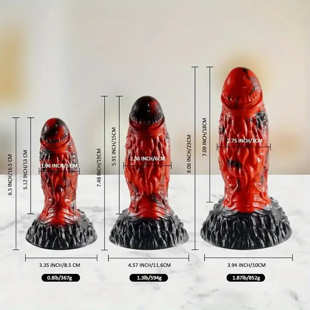6.5in 7.48in 9.06in Monster Big Fantasy Soft Dildo For Hands-Free Play