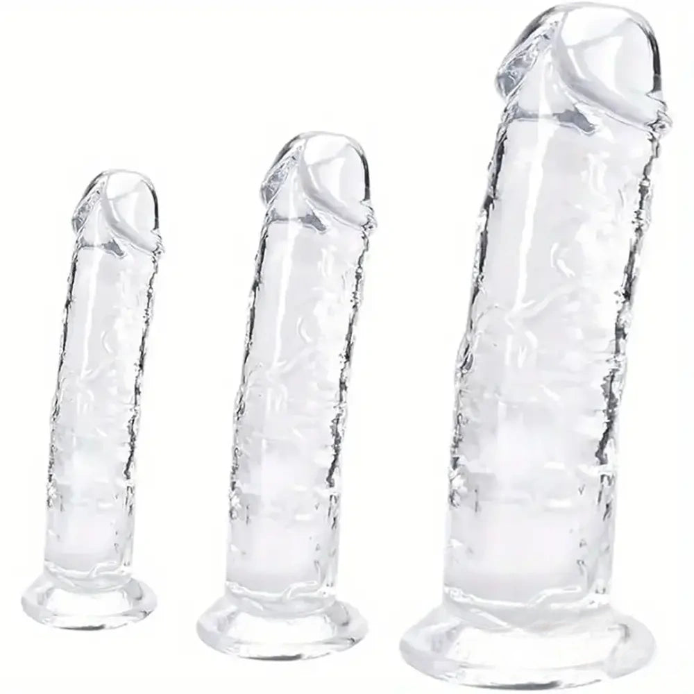 6.5in 7.68in 9.65in Clear Real Dildo For G-Spot Vaginal Sex Stimulation