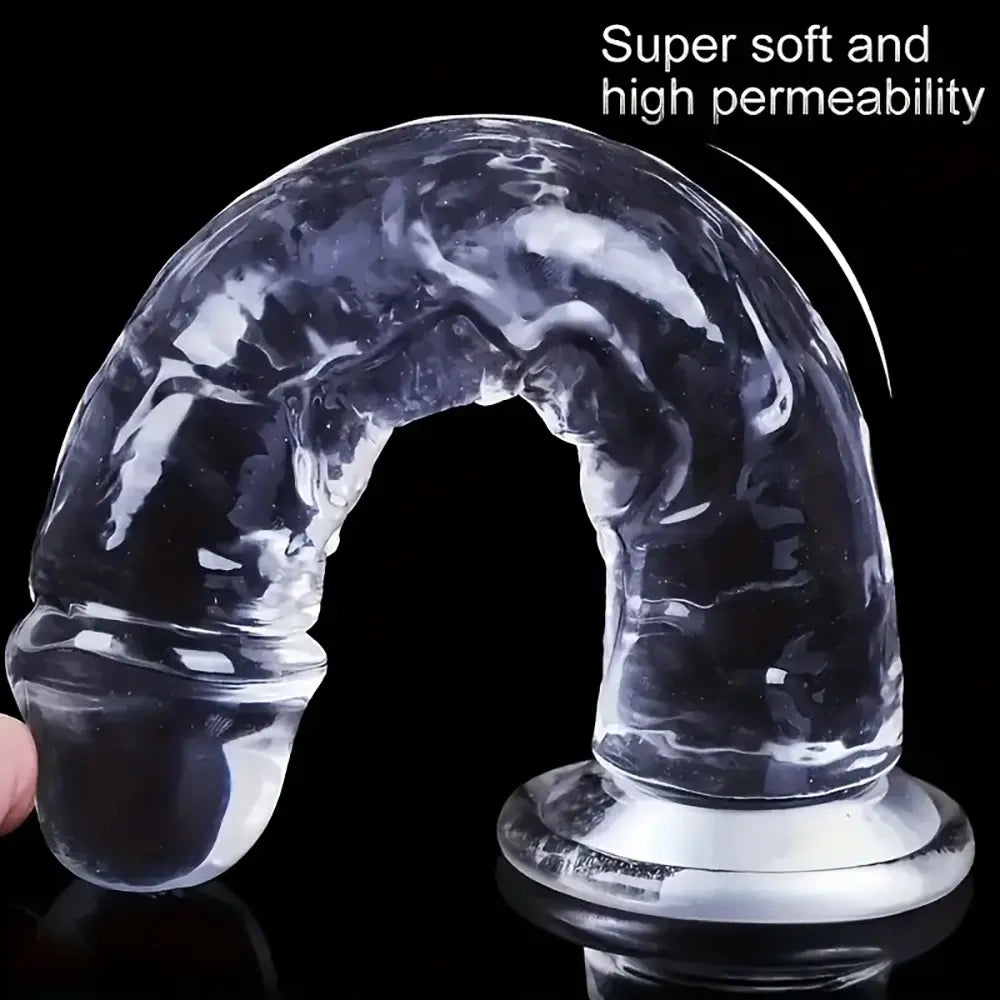 6.5in 7.68in 9.65in Clear Real Dildo For G-Spot Vaginal Sex Stimulation