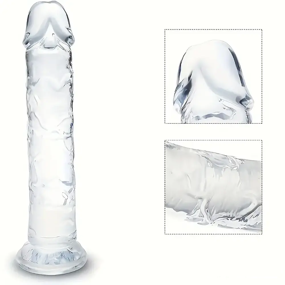 6.5in 7.68in 9.65in Clear Real Dildo For G-Spot Vaginal Sex Stimulation