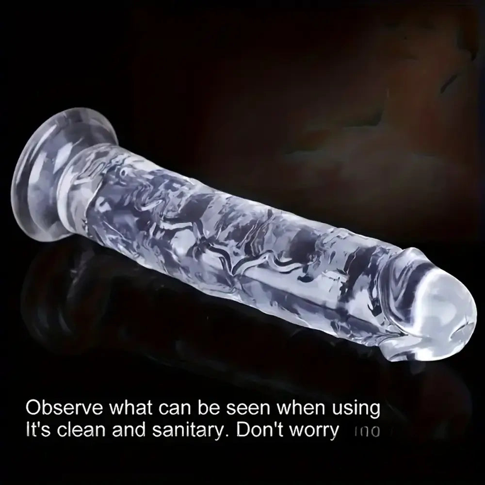 6.5in 7.68in 9.65in Clear Real Dildo For G-Spot Vaginal Sex Stimulation