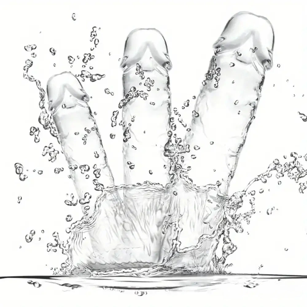 6.5in 7.68in 9.65in Clear Real Dildo For G-Spot Vaginal Sex Stimulation