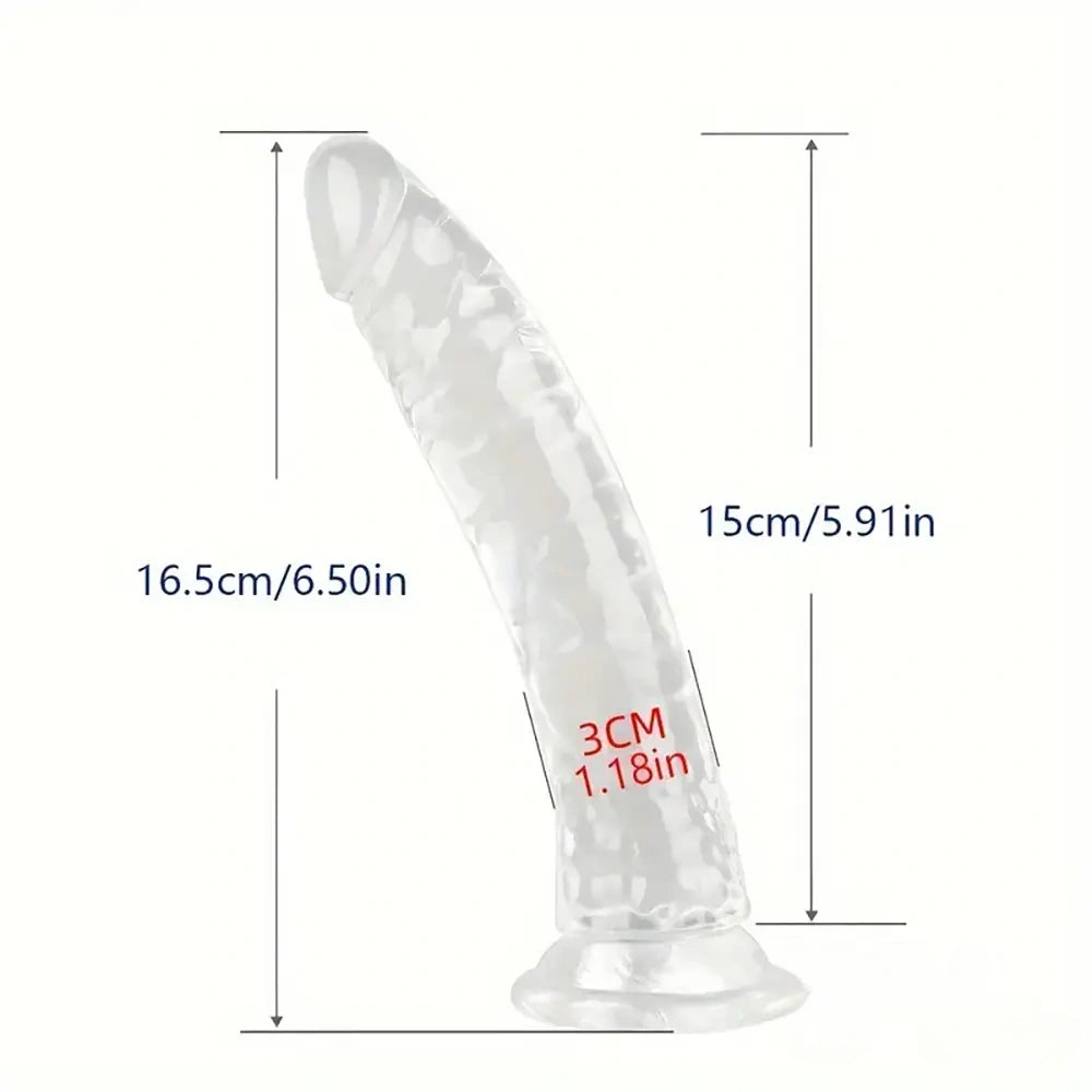 6.5in 7.68in 9.65in Clear Real Dildo For G-Spot Vaginal Sex Stimulation