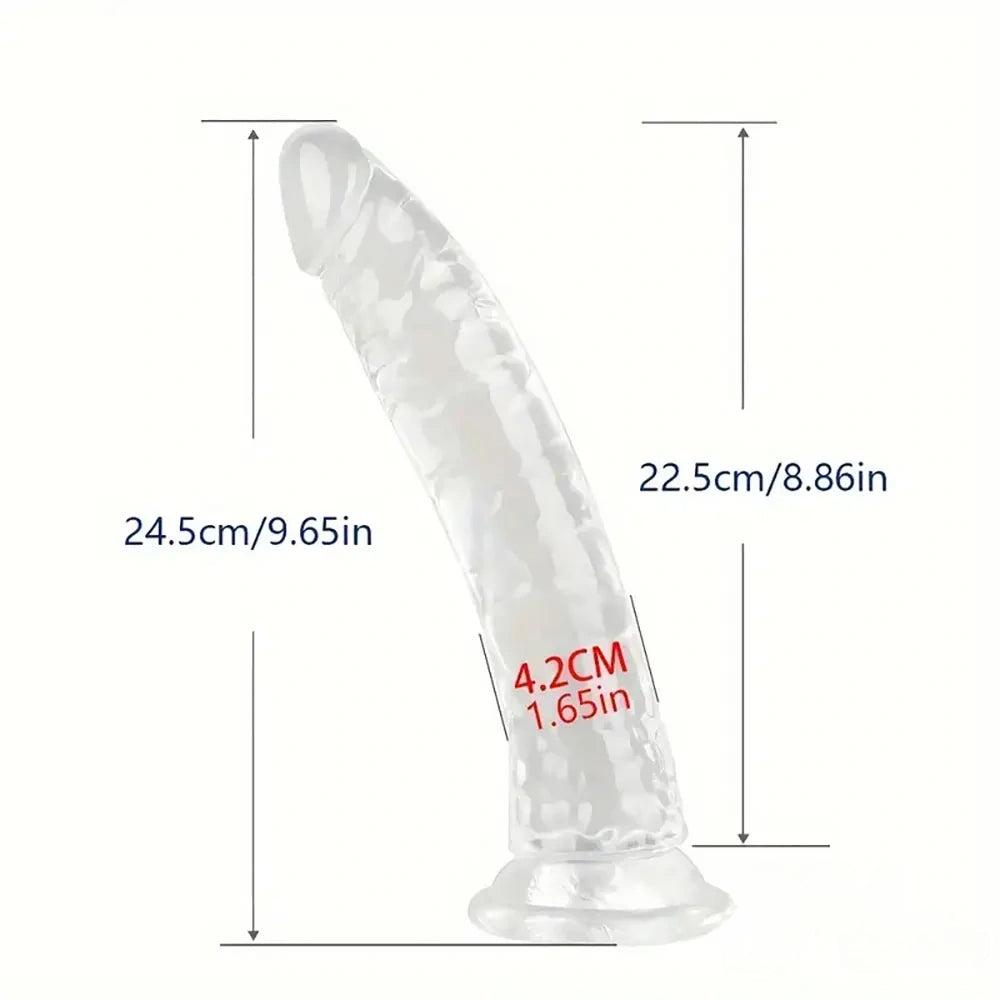6.5in 7.68in 9.65in Clear Real Dildo For G-Spot Vaginal Sex Stimulation