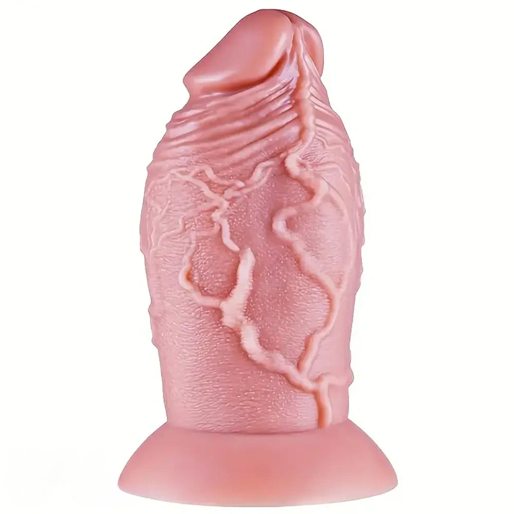 6.5in 7in Realistic Silicone Soft Thick Fat Anal Dildo With Real Veins