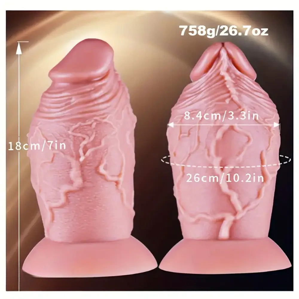 6.5in 7in Realistic Silicone Soft Thick Fat Anal Dildo With Real Veins