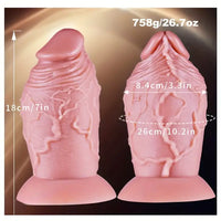 6.5in 7in Realistic Silicone Soft Thick Fat Anal Dildo With Real Veins