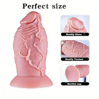 6.5in 7in Realistic Silicone Soft Thick Fat Anal Dildo With Real Veins
