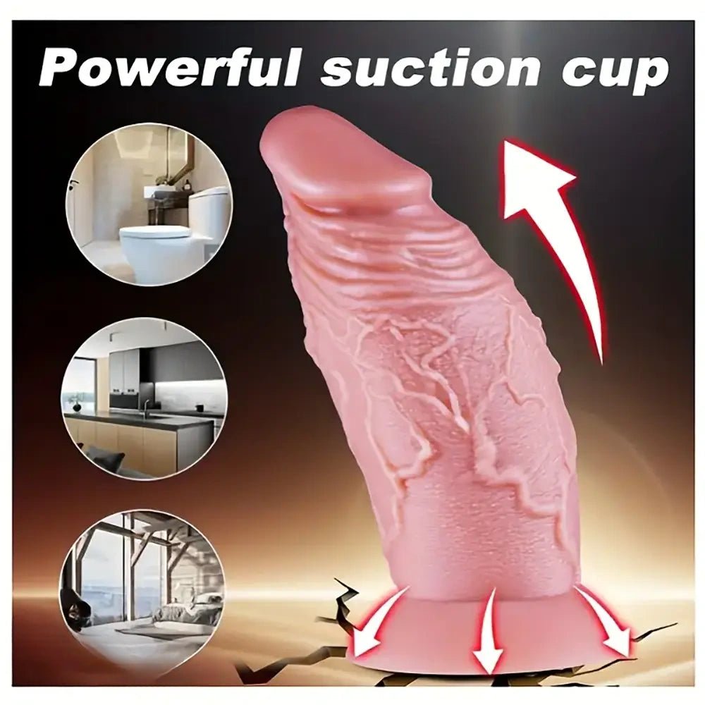 6.5in 7in Realistic Silicone Soft Thick Fat Anal Dildo With Real Veins