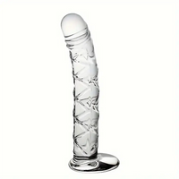 6.5in Clear Unisex Glass Crystal Dildo For Female Male Lesbian Gay