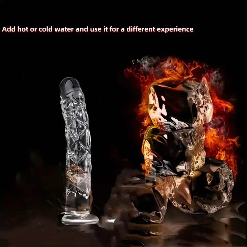 6.5in Clear Unisex Glass Crystal Dildo For Female Male Lesbian Gay