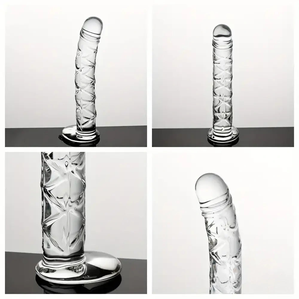 6.5in Clear Unisex Glass Crystal Dildo For Female Male Lesbian Gay