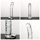6.5in Clear Unisex Glass Crystal Dildo For Female Male Lesbian Gay