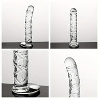 6.5in Clear Unisex Glass Crystal Dildo For Female Male Lesbian Gay