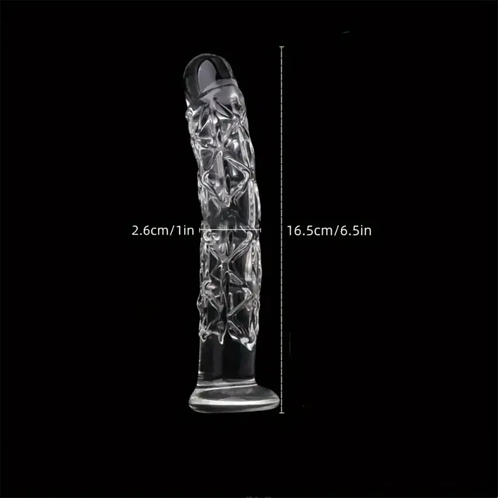 6.5in Clear Unisex Glass Crystal Dildo For Female Male Lesbian Gay
