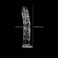 6.5in Clear Unisex Glass Crystal Dildo For Female Male Lesbian Gay